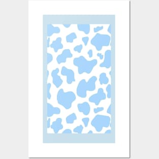 Blue Cow pattern Posters and Art